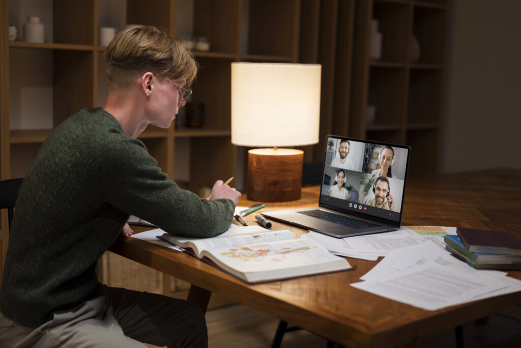 Guy working from home