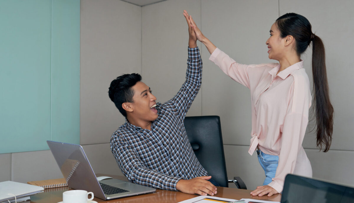 two people happy about their Resilience in Leadership