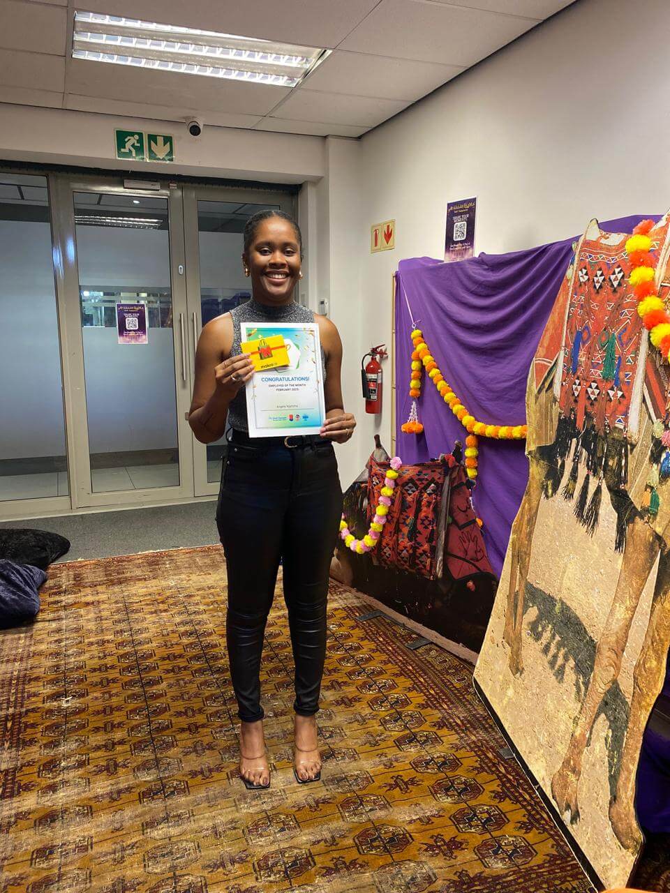 Staff Domain Staff Engagement Event Employee of the month winner Angela