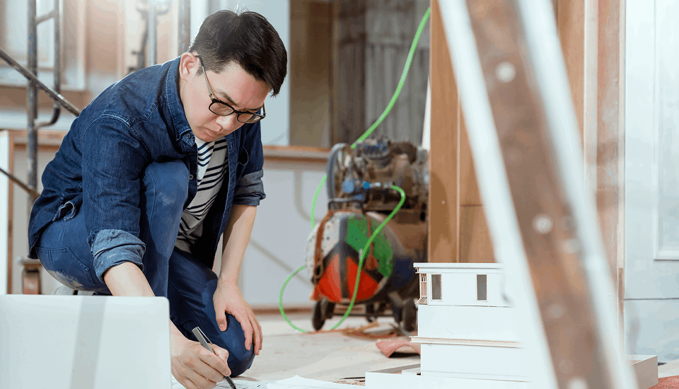 a guy doing his construction project