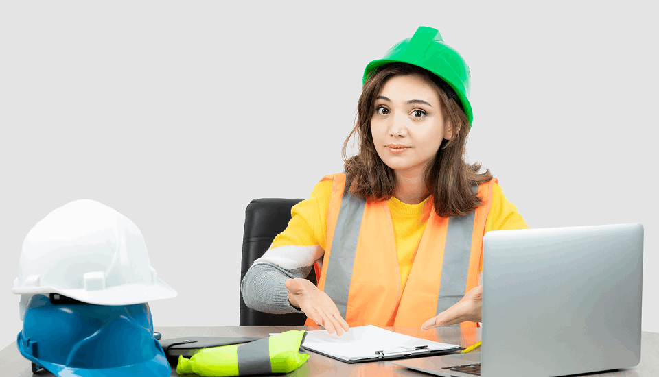Young girl learning how AI-powered construction works