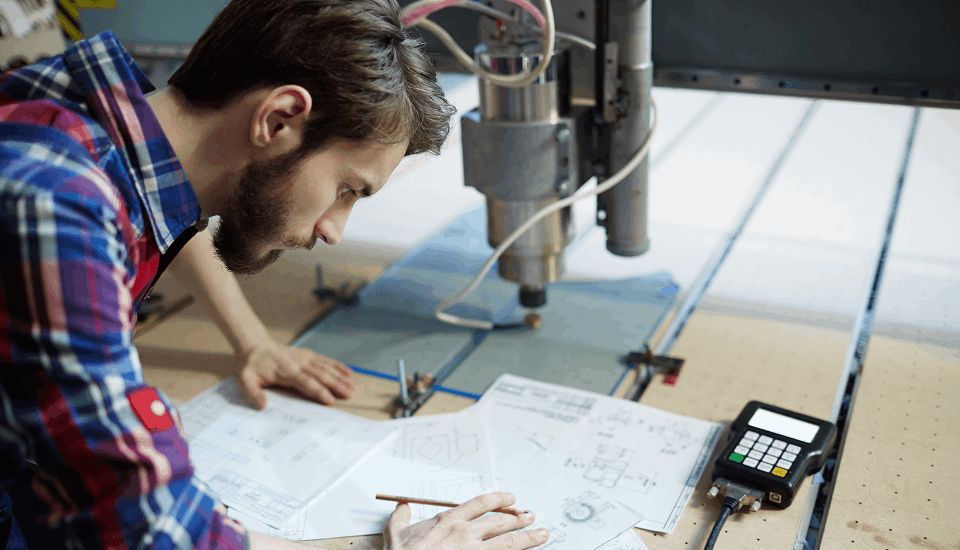 Person drafting construction project