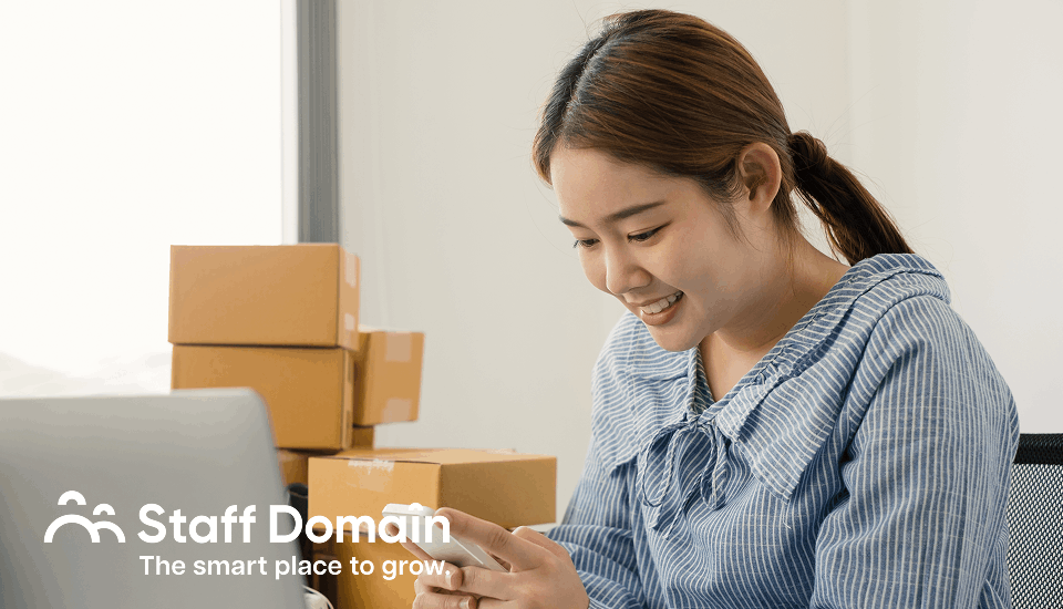 Female discovering AI chatbot for e-commerce