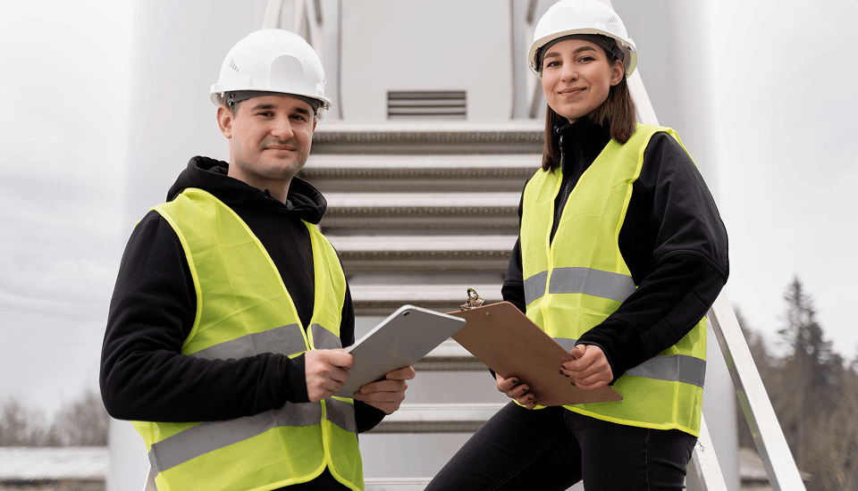 2 engineers enjoying the Benefits and Challenges of Offshore Construction Labour Solutions