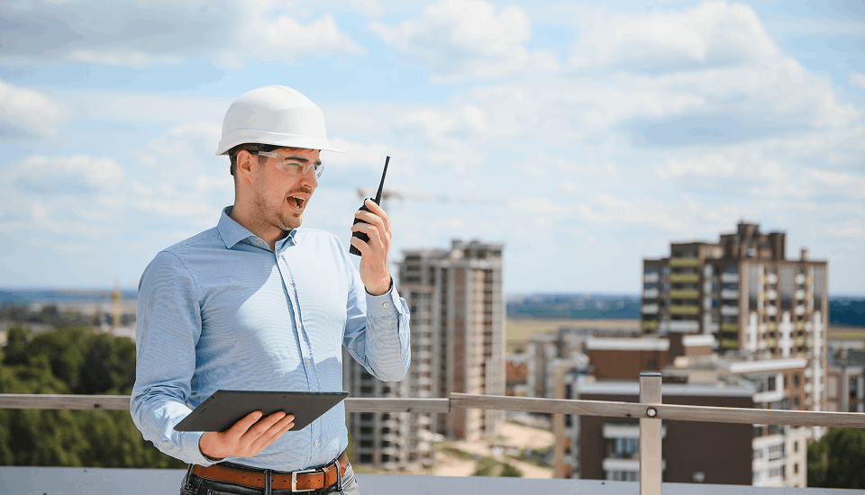 Engineer announcing the key considerations for construction firms when offshoring