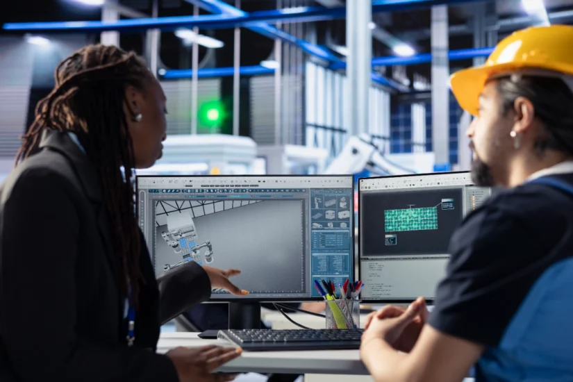 Engineer teaching the offshore employees their company rules