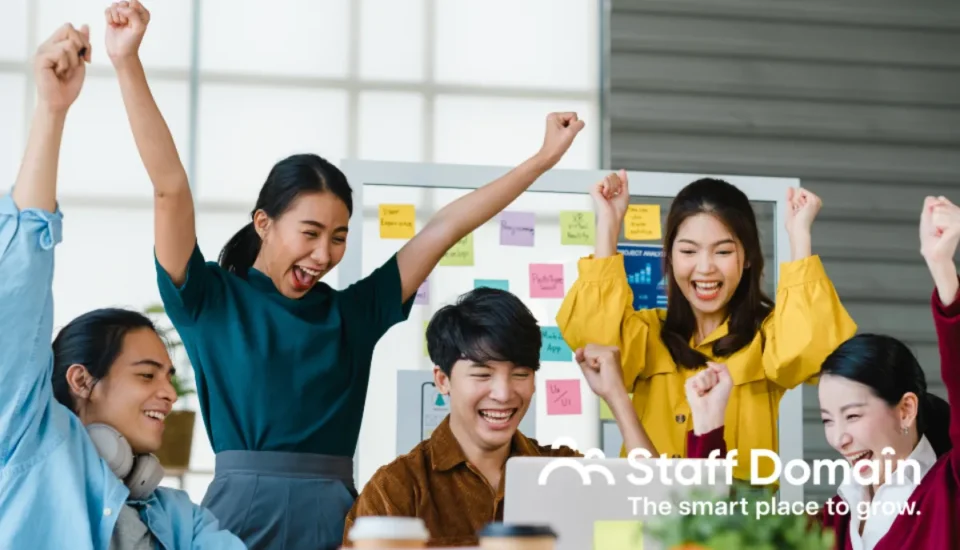 Team happy with their sustainable productivity